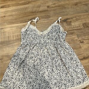 Marilyn Monroe Black and White Lace Trim Pajama Top